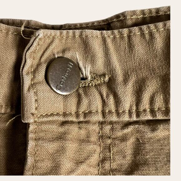 Carhartt Tan Dungaree Loose Fit Canvas Utility Work Pants Size 36x32 - Picture 5 of 11
